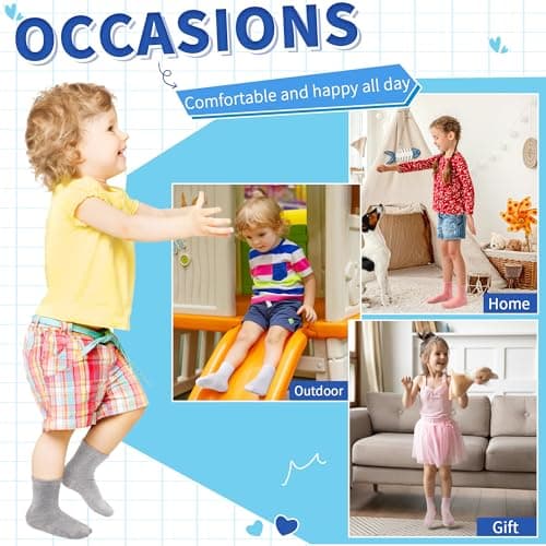 Tphon Kids Non Slip Toddler Boy Grip Socks 12 Pairs Anti Skid Sticky Socks for 1-3 Years Baby Children Girls — view 4