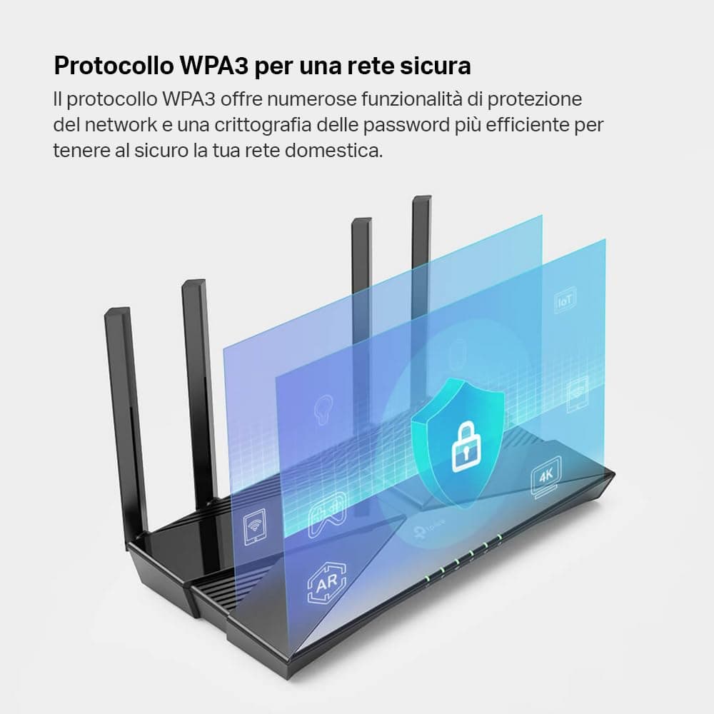 TP-Link Archer AX58 - Router WiFi 6 AX3000, Doble Banda 2.4Ghz/5Ghz,1xWAN/4xLAN Puertp Gigabit, WPA3, OFDMA, WPS, Latencia Ultrabaja, HomeShield, Tecnología OneMesh, Negro — view 7