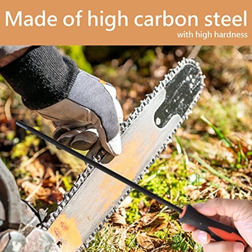 SKZIRI Chainsaw File Set 3 Sizes 5/32, 7/32, 3/16 inch, Chainsaw Sharpener Set Tool Kit Chain Sharpening File Sharpening File Steel with Plastic Handle Round Files for Chainsaw Chain — view 3
