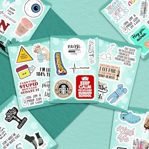 100Pcs Funny Nurse Stickers, Funny Nurse Gifts, Nursing Stickers, Medical Decals for Computer, Cups, Planner Laptop Decals, Gifts for Women & Men — view 4