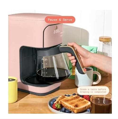 Beautiful 12-Cup Programmable Drip Coffee Maker by Drew Barrymore (Rose Pink) — view 2