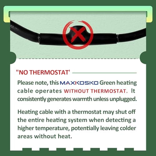 MAXKOSKO 60ft Heat Tape for Water Pipes Self Regulating Heating Cable 120V — view 2