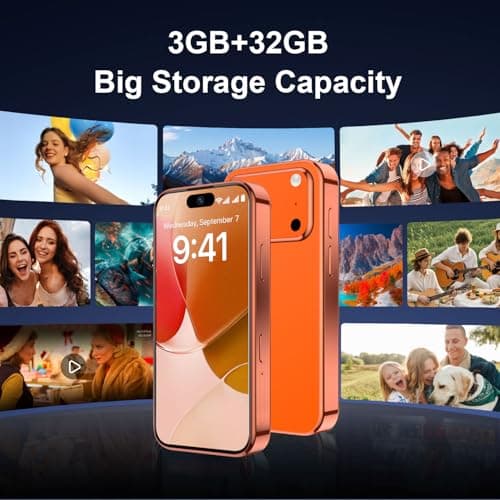 BLKE AIR Mini Phone 4G Unlocked 3+32GB Mini Smartphone with 3.7'' HD Touch Screen 2000mAh Battery Compact Backup World's Smallest Phone for Kids & Students GPS Dual SIM Face ID Blue — view 5