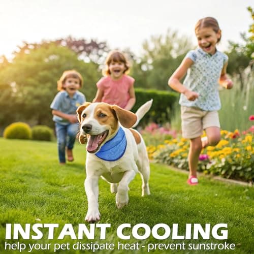 EXPAWLORER Dog Cooling Bandana - 2 Pack Instant Cooling Dog Bandanas, Chill Out Pet Cool Scarf Summer Essentials Ice Neck Cooler Wrap, Prevent Sunstroke for Small Medium Large Dogs, Navy Green XL — view 5