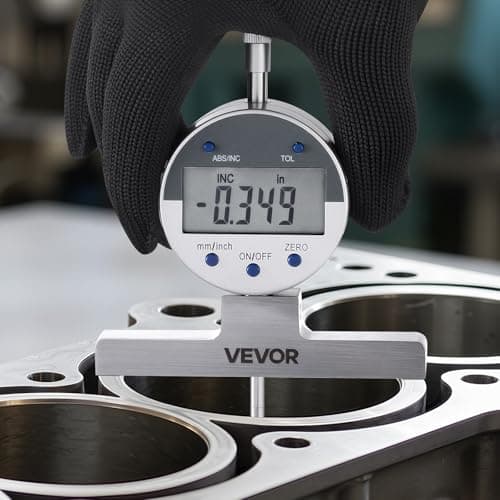 VEVOR Depth Gauge, Depth Micrometer Digital Electronic Indicator 0-22 inch Measuring Range, 0.0005" Resolution, Precision Unit Conversion with 4 Anvils, Measuring Tool for Groove, Step, Hole — view 7