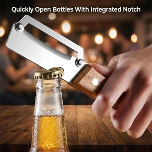 2 Pack Multifunctional Vegetable Peeler, 2-in-1 Kitchen Peeler with Bottle Opener, Sharp Stainless Steel Swivel Blade, Wooden Handle, for Potato, Carrot, Apple & Fruits — view 3