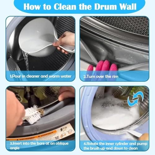 Washing Machine Cleaner Brush Set (6-Pcs) for Front & Top Load Washers – Deep Cleaning Kit for Rubber Seal, Drum, Dispenser, Tight Gaps & Multipurpose Cleaning in Kitchen, Bathroom & Home — view 3