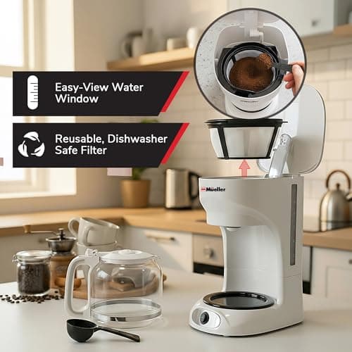 MUELLER HOME 12-Cup White Coffee Maker — view 4