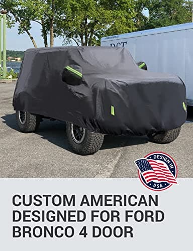 Proadsy Car Cover Compatible with Ford Bronco 4 Door 2021-2025 6 Layers 210T Windproof All Weather Waterproof Sun Rain UV Dust Snow Protection Outdoor Covers