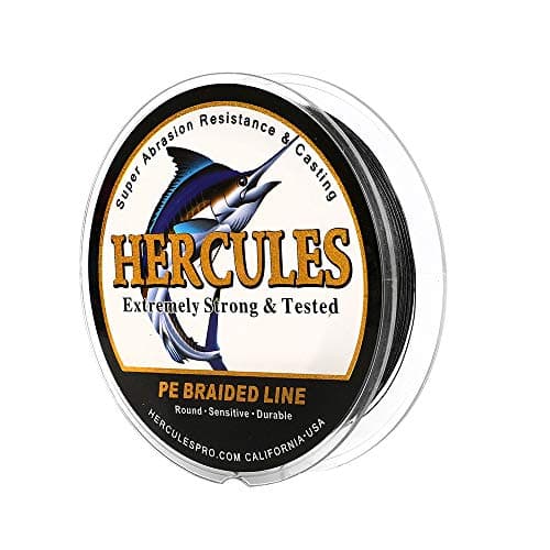 HERCULES Super Cast 300M 328 Yards Braided Fishing Line 30 LB Test for Saltwater Freshwater PE Braid Fish Lines Superline 8 Strands - Black, 30LB (13.6KG), 0.28MM