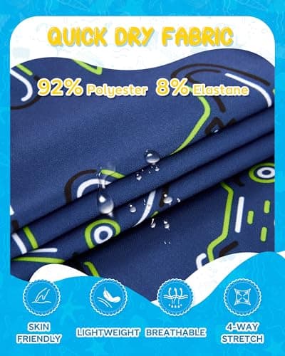 APTRO Boys Swim Trunks with Zipper Pockets & Compression Liner Quick Dry 2 in 1 Beach Shorts, Game Blue, 8-10 Years — view 5