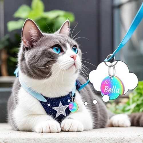 YEHANTI Dog Tags Personalized for Pets with Name Pattern Art Design - Engraved with Laser - Stainless Steel Cats Dogs ID Tags - Stylish Dog Collar Accessories (Round) — view 5