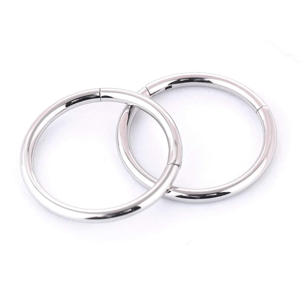 Afftiny Nose Ring Septum Hoop 20G/18G/16G/14G/12G 316L Surgical Stainless Steel Hinged Seamless Earrings, Diameter 5MM-16MM, Gold/Silver/Black/Rose Gold/Rainbow Color — view 16
