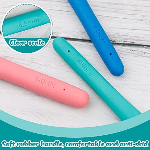 3 Sizes Crochet Hooks 4.0mm 5.5mm 8.0mm Crochet Hooks for Arthritic Hands — view 3