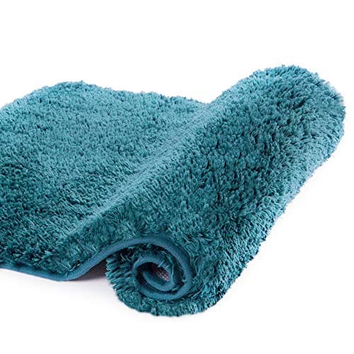 Walensee Bath Rug for Bathroom Non Slip Bathroom Mat (20 x 32, Teal) Water Absorbent Soft Microfiber Shaggy Bathroom Rug Machine Washable Bath Mat for Bathroom Thick Plush Shower Mat