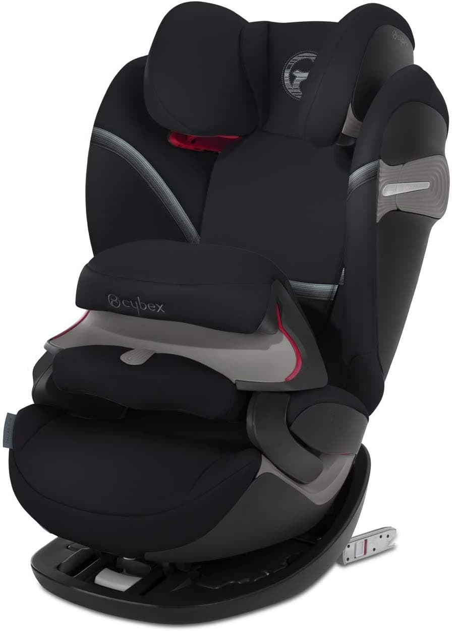 Cybex Gold Pallas S-Fix Silla de Coche Grupo 1/2/3 (9 Meses-12 Años), Negro (Deep Black), 43 x 50 x 68.5 cm