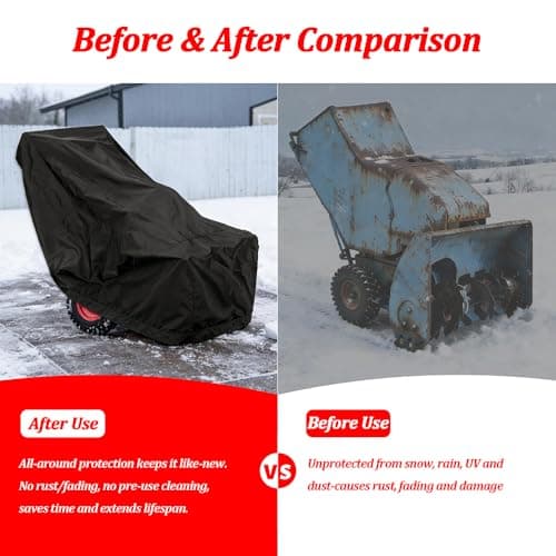 Snow Blower Cover for Yamaha YS YS624 2000, 210D Oxford Fabric Snow Thrower Cover Waterproof Dust UV Wind Outdoor Snowblower Cover — view 4