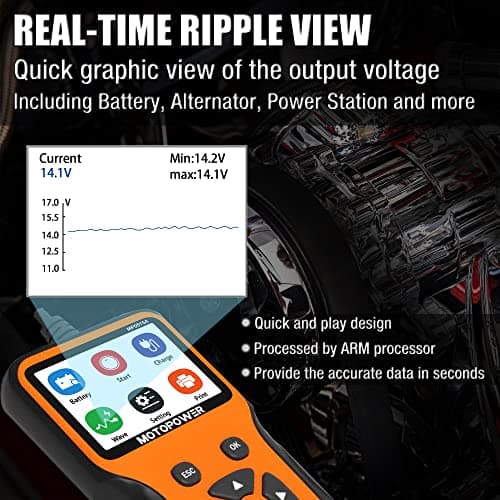 MOTOPOWER MP0515A 12V Car Battery Tester Automotive 100-2000 CCA Battery Load Tester Auto Cranking and Charging System Tester — view 5
