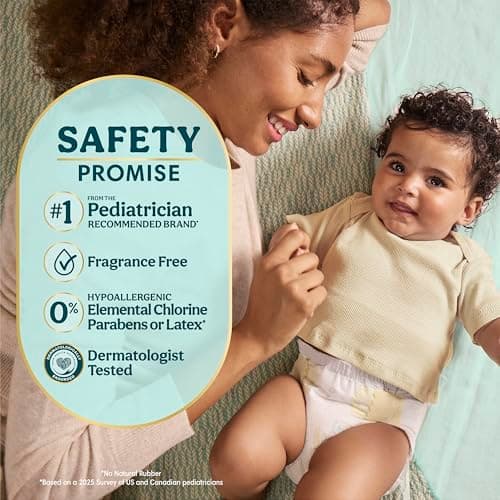 Pampers Swaddlers Diapers, Size 1 (8-14 lbs), 32 Count, Fragrance Free, Hypoallergenic, Absorbent, Pediatrician Recommended, Skin Safe