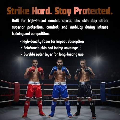 Spall Shin instep guard Protective Leg pad S M L XL Red Blue for Wrestling Sparring Karate MMA Muay Thai Boxing Kickboxing Sports Training Protective Gear Ideal for Men and Women By SPALL (M, Black) — view 2