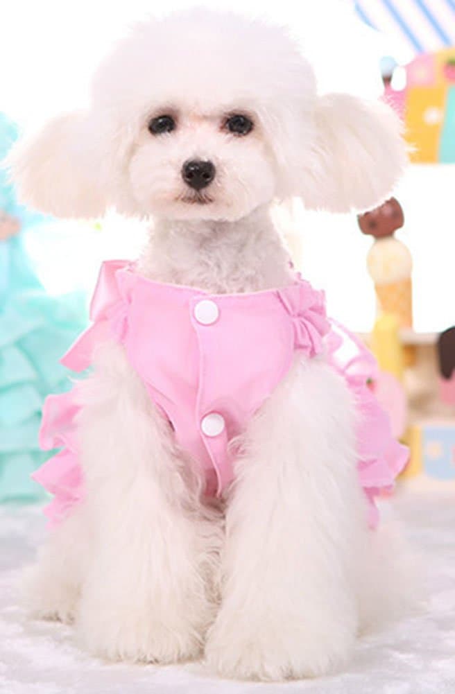 MaruPet Fashion Sweet Puppy Dog Chiffon Princess Dress for EXTRAL Small and Small Dog Pink S — view 5