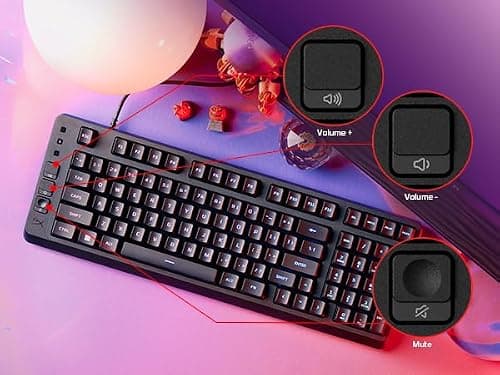 HyperX Eve 1800 – Gaming Keyboard, 1800 Form Factor,10 Zone Customizable RGB Lighting, Built-in Media Buttons, Membrane Switches, – Black — view 9