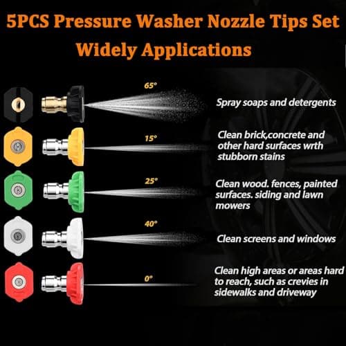 HOMINSPO Car Foam Cannon Pressure Washer with 5 Nozzle Tips Snow Foam Lance Jet Wash 1/4 Inch Quick Connector Car Wash Blaster for Pressure Power Washer Machine 1 Liter Capacity — view 5