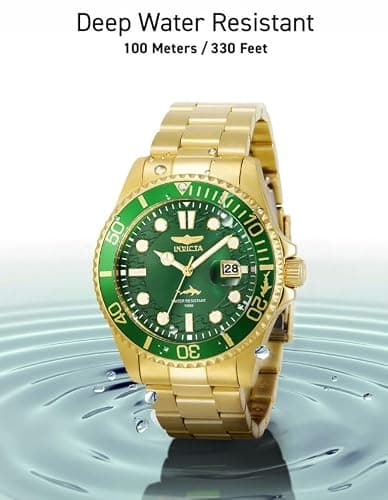 Invicta Mens Pro Diver Quartz Watch, Gold, 30027 — view 4