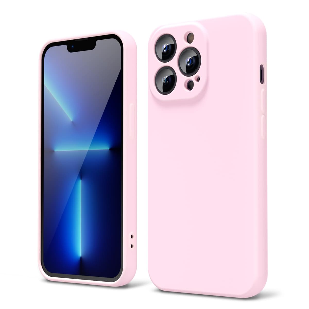 oakxco for iPhone 17 Pro Max Phone Case Liquid Silicone, Cute Thin Slim Grip Soft Rubber Gel for Women Men, Smooth Matte TPU Plain Solid Color Girly Simple Case with Camera Cover, Light Pink — view 1329
