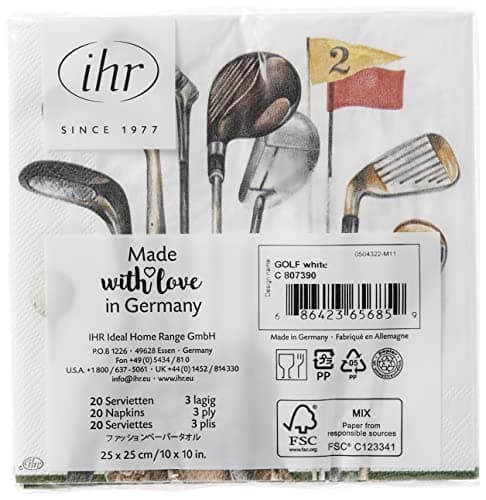Boston International IHR Cocktail Beverage Paper Napkins, 20-Count, 5 x 5-Inches, Golf White — view 2