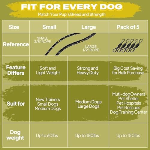 Fida Durable Slip Lead Dog Leash, 6 FT x 1/2" Heavy Duty Dog Loop Leashes, Comfortable Strong Rope Slip Leash for Large Medium Dogs, No Pull Pet Training Lead with Highly Reflective(1/2", Black) — view 9