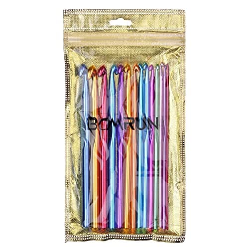 BCMRUN 14 pcs Multicolor Aluminum Crochet Hooks Knitting Needles Craft Yarn 2-10mm … — view 5