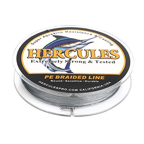 HERCULES Super Cast 500M 547 Yards Braided Fishing Line 20 LB Test for Saltwater Freshwater PE Braid Fish Lines Superline 8 Strands - Grey, 20LB (9.1KG), 0.20MM — view 3