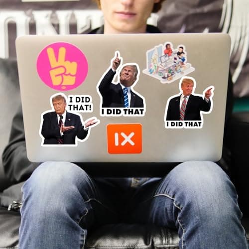 Lororado I Did that Trump Stickers, 100 Pcs Trump I Did that Stickers, Funny I Did that Stickers, Mixed 5 Different Patterns, 3" Large Size (100 Pcs) — view 2