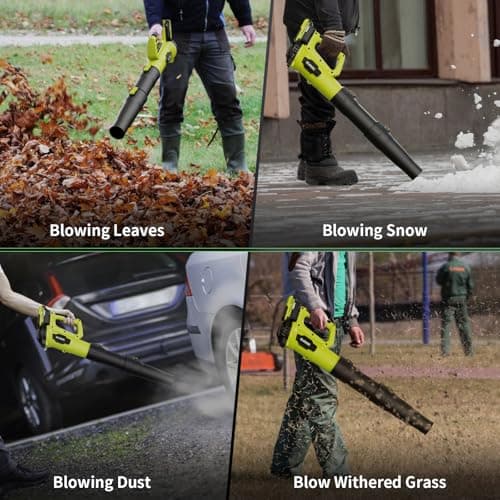 Leaf Blower Cordless, Electric Cordless Leaf Blower with 2 Batteries and Fast Charger, Lightweight Battery Powered Leaf Blowers for Lawn Care, Patio Cleaning — view 5