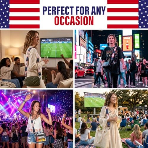 Crossbody Purse Strap Replacement for Clear Bag for Stadium Events – Adjustable 1.5” Wide Woven Strap for Stadium Bags, Tote & Handbags – Game Day, Soccer, Concerts & 250 Anniversary - (USA Design) — view 5