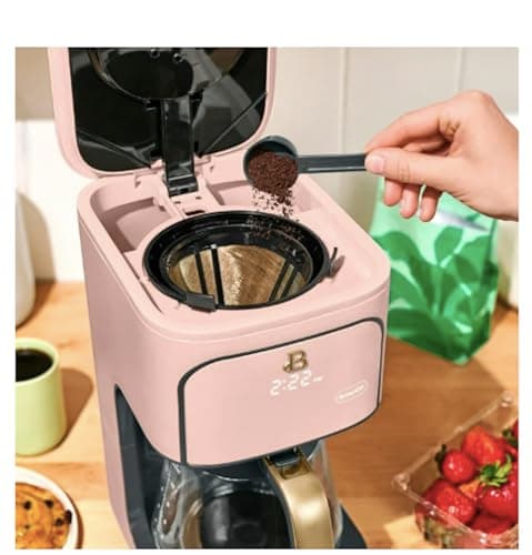 Beautiful 12-Cup Programmable Drip Coffee Maker by Drew Barrymore (Rose Pink) — view 6