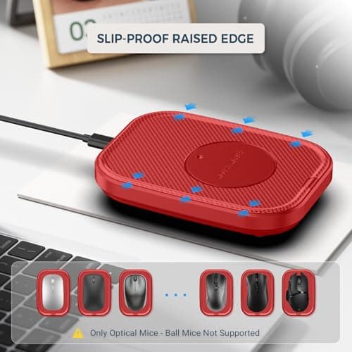 Yonktoo Mouse Jiggler Undetectable – Ultra Slim Mouse Mover with Realistic Movement, No Software Needed, Keeps Your PC Awake and Active, Keeps Computer Awake for Office or Remote Work - Red — view 2