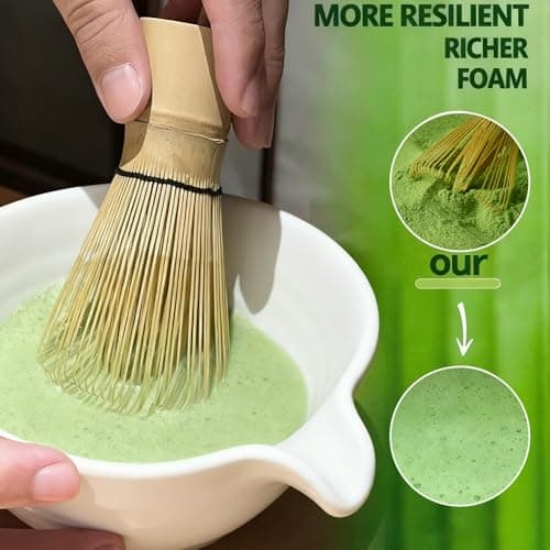 Clay&Fire Matcha Whisk, Handcrafted Bamboo Whisk for Matcha Powder, Traditional Japanese Chasen for Matcha Stirrer, 100% Natural Matcha Wisk — view 4