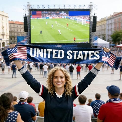Myswunder USA Soccer Fan Scarf - Double-Sided Team USA Supporter Scarf for 2026 International Soccer Matches & Game Day — view 4