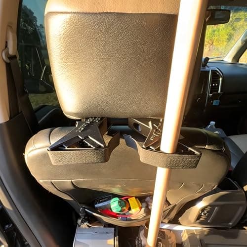The Ultimate Universal Seat Back Gun Rack, Adjustable Vehicle Rifle Heavy Duty Backseat Organizer with Secure Straps Hunting Gear Storage Vehicle Rifle Holder for Truck Suv Car — view 3