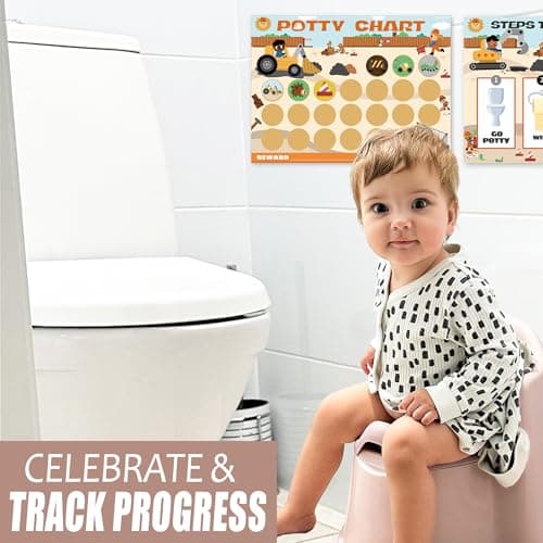 Potty Training Chart for Boys, Construction Theme, 8.3 x 11.2 inches, 10 Pack Chart with 5 Pack Reward Stickers — view 3