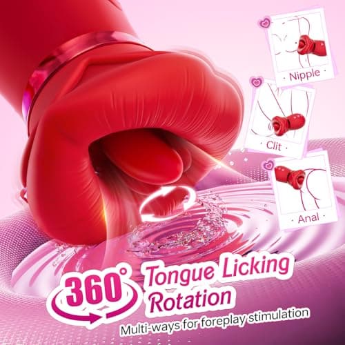 Vibrator Adult Sex Toys for Women - 5IN1 Mouth Sucking Vibrator Rose Sex Toy, 10 Tongue Licking, 3 Auto & 1 Manual Sucking Adult Toys New APP, Nipple Anal Toys G Spot Vibrators Female Couples Sex Toys — view 3