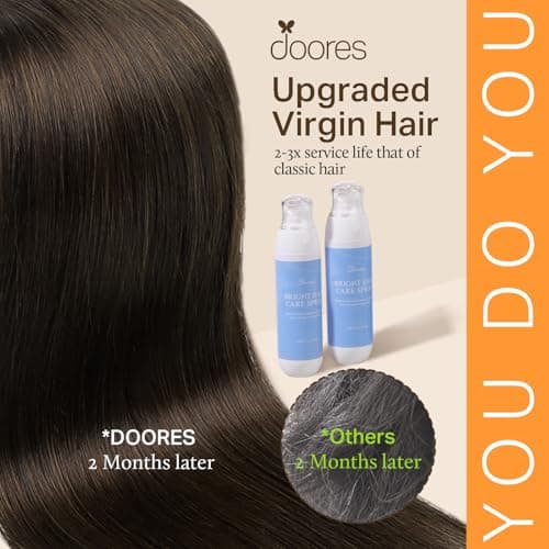 DOORES Clip in Hair Extensions Dark Brown 120g 7pcs 20 Inch Remy Human Hair Extensions Clip in Real Hair Extensions Natural Hair Straight Thick hair extensions for women — view 3