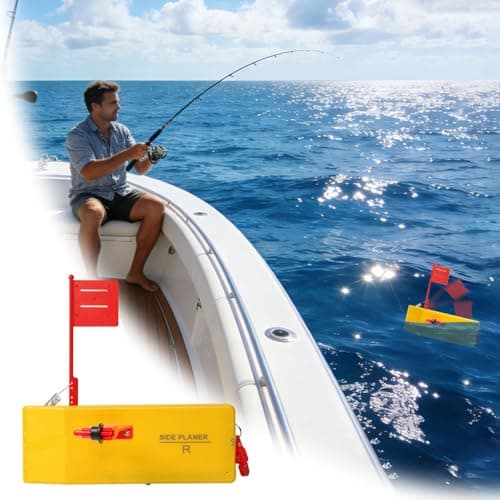 Planer Boards for Fishing Trolling, 12 x 4 Inches Planer Board Quick Grip Snap Release for Trolling Boat Fishing Towing, Inshore Offshore Trolling Dragging (Left+Right) — view 4