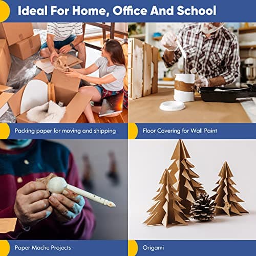 Vanhench Brown Wrapping Paper Roll 17.5"x 1200"(100') — view 4