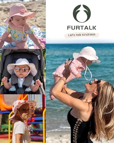 FURTALK Baby Sun hat Summer Beach Hats with UPF 50+ Sun Protection Wide Brim Toddler Sun Hat Cap — view 5