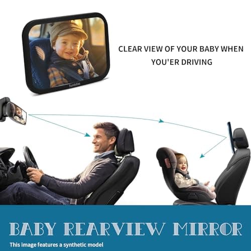 Baby Car Mirror Backseat, Black — view 3