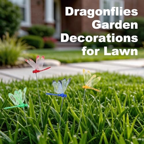 Eiarrnp 3D Decorative Dragonfly Garden Stakes Dragonflies Garden Decorations for Yard Patio Lawn Plant Flower Pot Decor, 12 Pcs — view 3