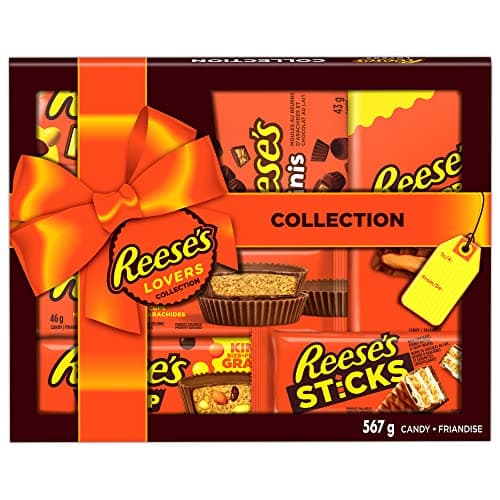 Reese's Lovers Gift Box, Assorted Chocolate Peanut Butter Bars, 535g (8 Assorted Bars) for Chocolate Lovers